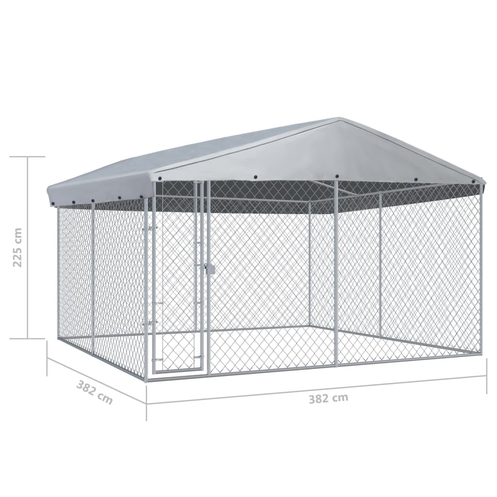 Outdoor kennel with roof-4