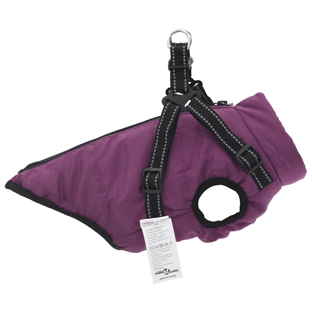 NNEVL Dog Coat with Harness Waterproof Reflective Purple XL-3