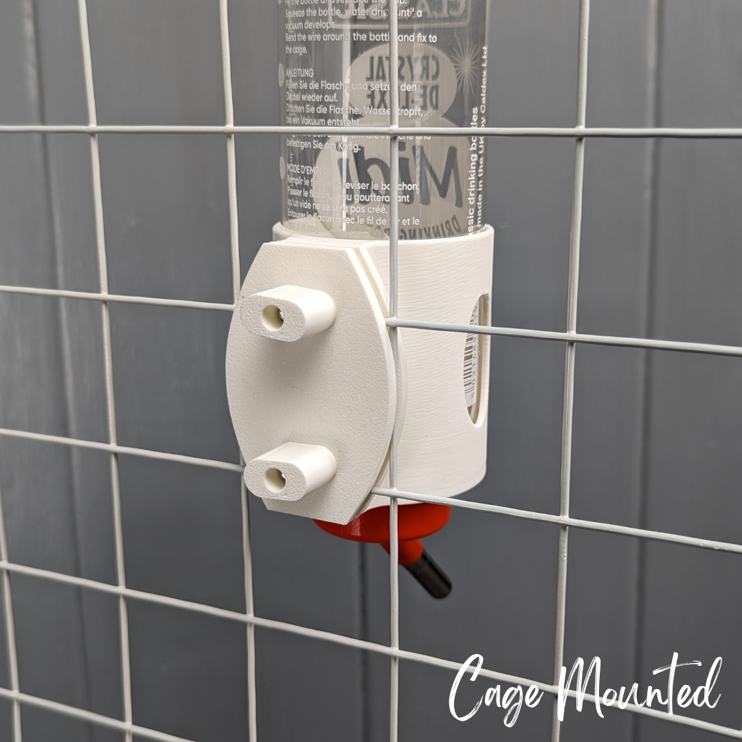 SINGLE Cage/Wall Mounted Water Bottle Holder - White - TRADE
