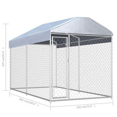 Outdoor kennel with roof-2