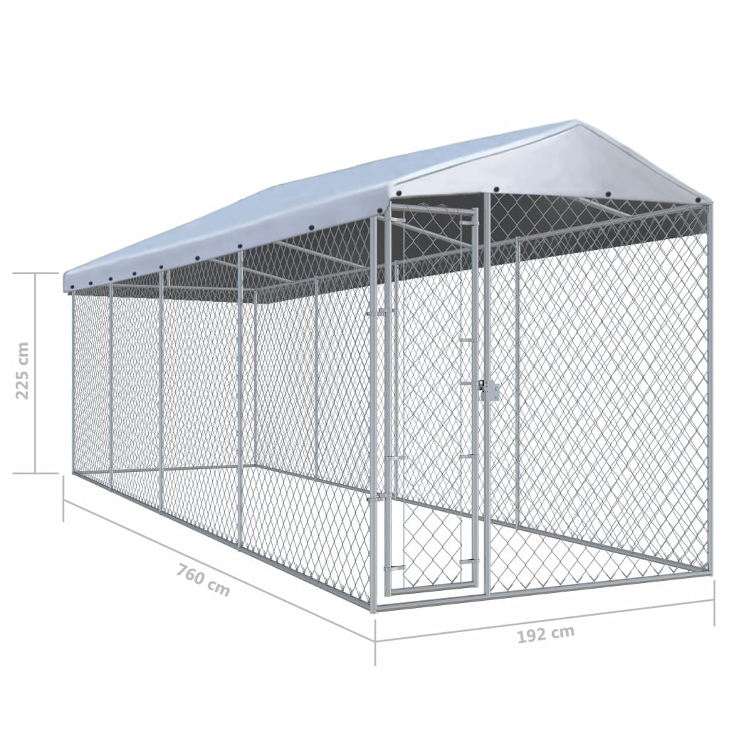 Outdoor kennel with roof-3