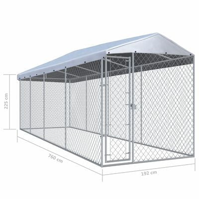 Outdoor kennel with roof-5