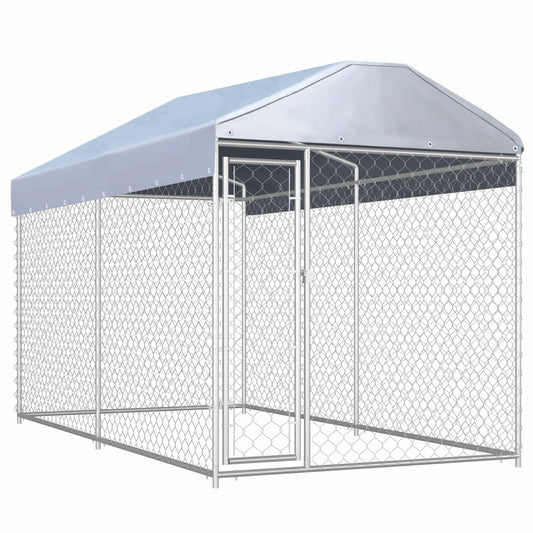 Outdoor kennel with roof-0