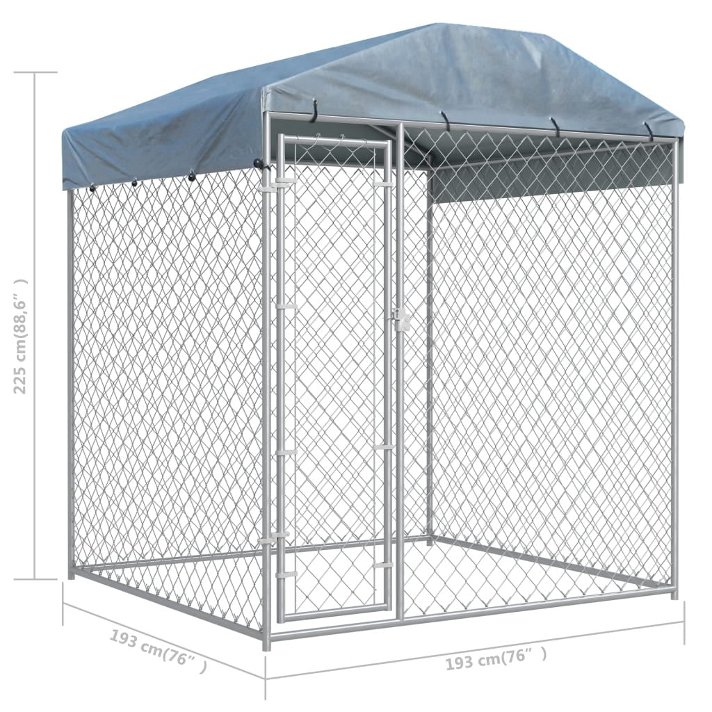 Outdoor kennel with roof-9